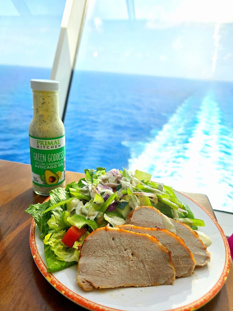 pork loin salad with green goddess dressing