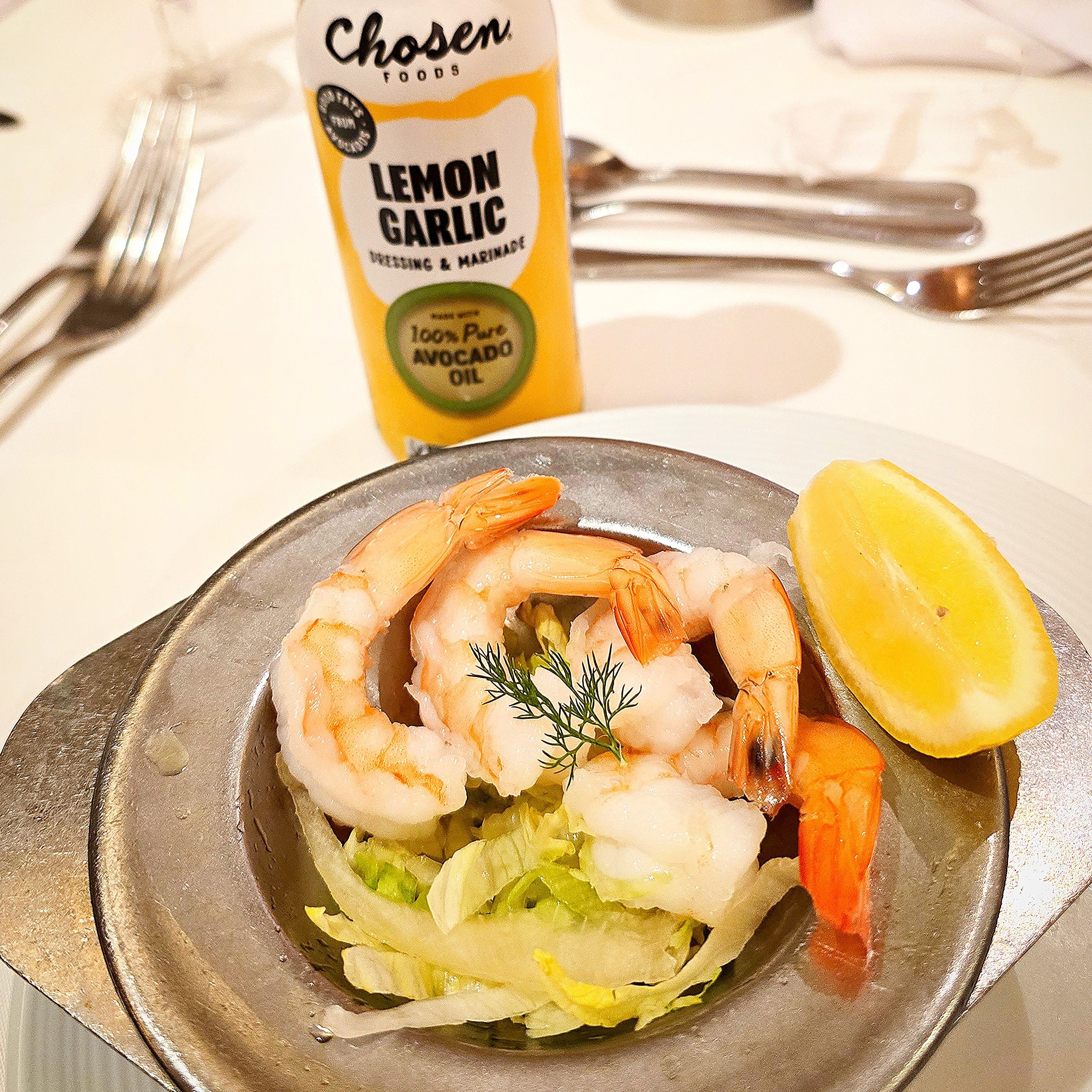 shrimp cocktail with lemon garlic sauce