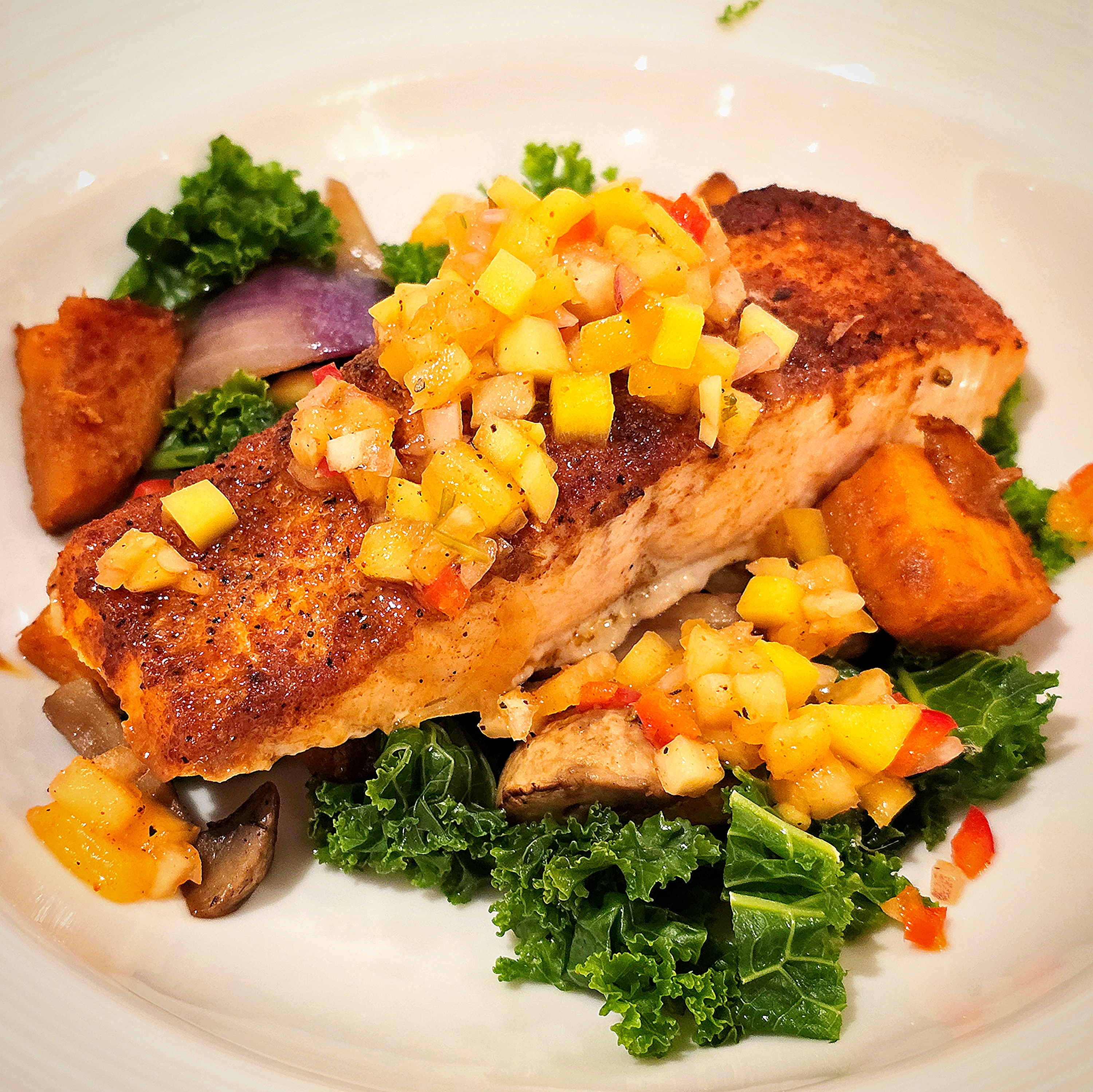 chile-lime crusted salmon dinner